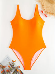 Women's Round Neck Padded One Piece Swimsuit