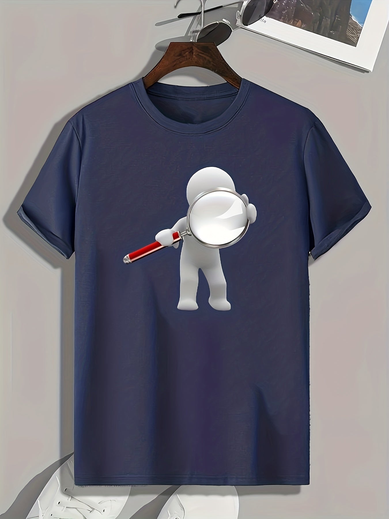 Cartoon Pattern Print Men's Comfy Sports T-shirt Graphic Tee