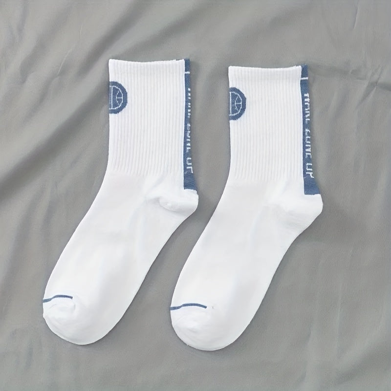 Letter Print Sports Socks Crew Street Socks