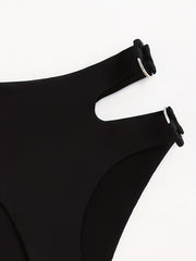 High Stretch Bikini Bottom with Cut Out High Cut Beachwear