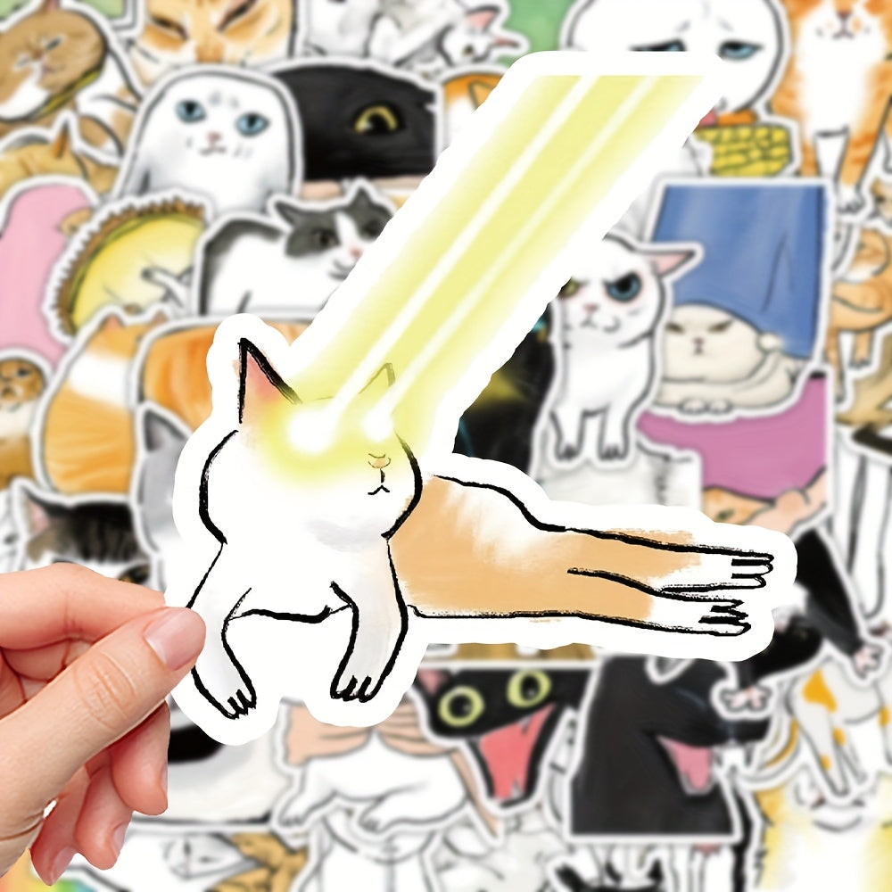 60pcs Funny Kitten Graffiti Stickers for Laptop Desk
