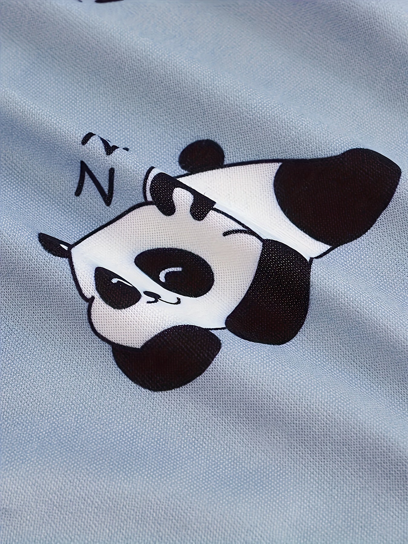 Cartoon Panda Print 3 Pc Loungewear Set Women's Plus