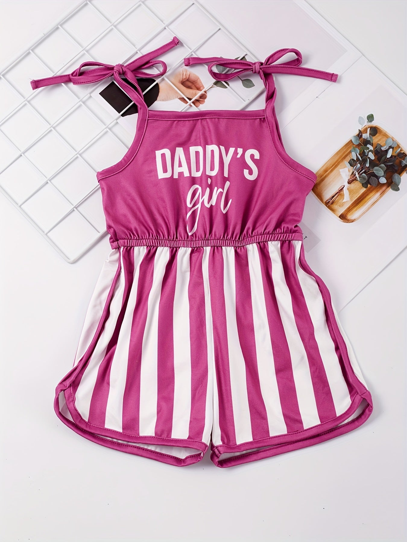 Toddler Girls DADDY'S GIRL Cami Rompers for Beach Vacation
