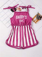 Toddler Girls DADDY'S GIRL Cami Rompers for Beach Vacation