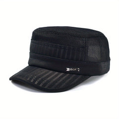 Breathable Mesh Army Cap Unisex Casual Flat Top Cadet Hat