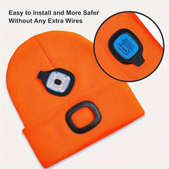 LED Hat Light USB Rechargeable Beanie Headlight