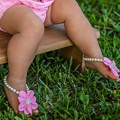 Pearl Barefoot Sandals for Baby Girls