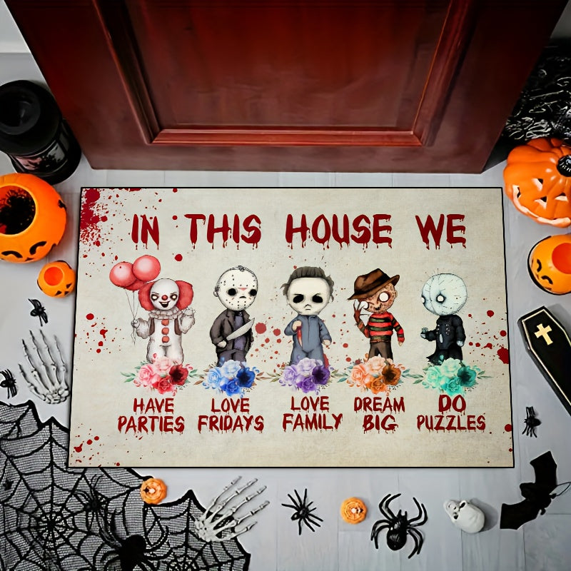 Horror Anime Doormat Non Slip Floor Rug Halloween Bedroom Decor Door Mat