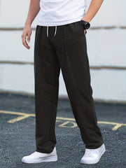 Men's Casual Pants Drawstring Waist Straight Leg