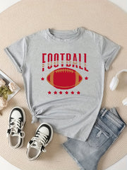 Women's Football Graphic Short Sleeve Sports T shirt