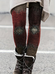 Geometric Pattern Skinny Leggings Stretchy Women's Clothing