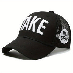 Kid's Mesh Patch Letter Baseball Cap Naughty Sunshade Peaked Cap
