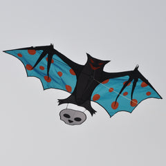 Bat Shaped Kite With Skull Tail Easy Setup Fly Family Outdoor Party Game