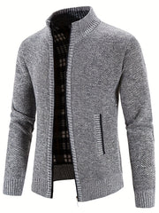 Men's Winter Knit Zip Up Cardigan Thick Warm Coat