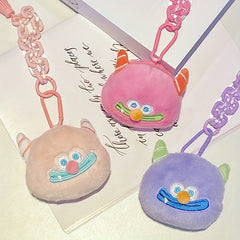 Ugly Cartoon Plush Coin Purse Earphone Storage Bag