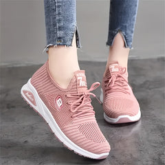 Thick Sole Shock Absorption Woven Shoes Lightweight Breathable Sneakers