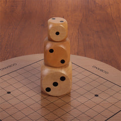 Wooden Round Corner Dice Set with Flannelette Bag for Tabletop Toss Game