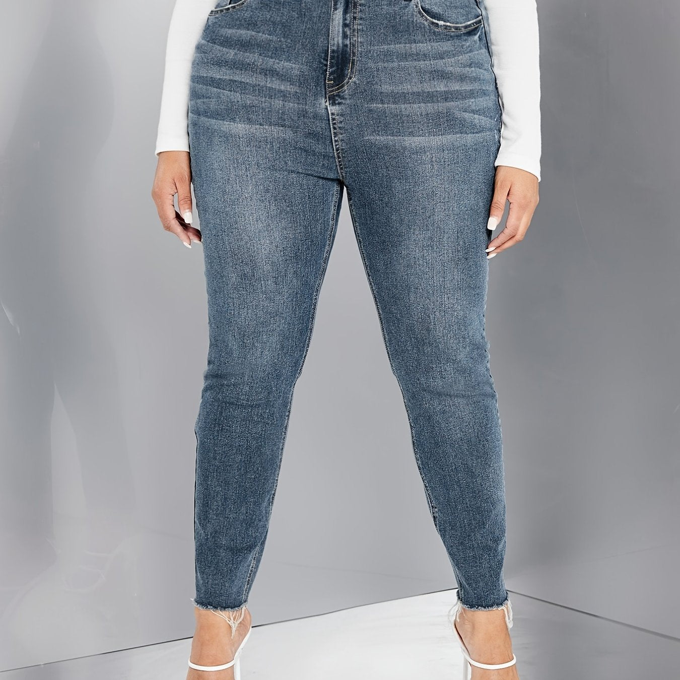 Skinny Jeans High Rise Slim Fit Stretch Denim Pants