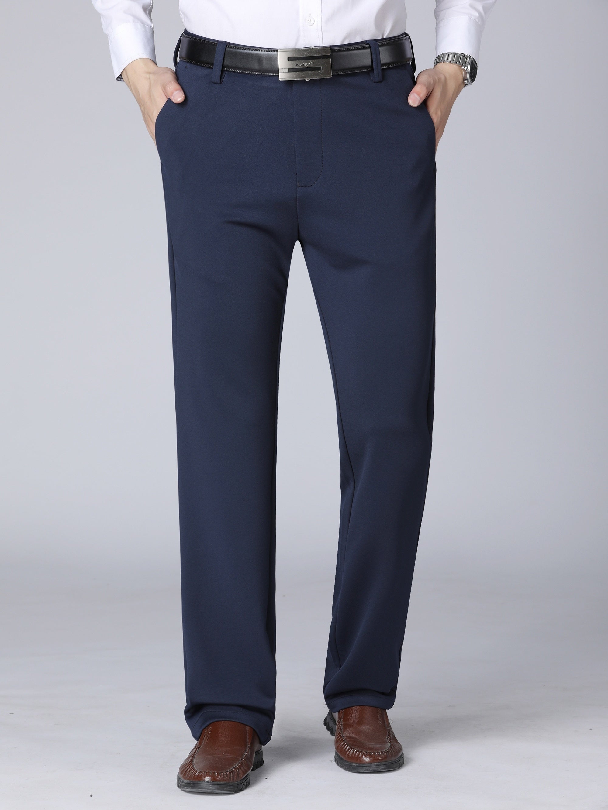 Men's Classic Solid Dress Pants for Business - Spring Summer