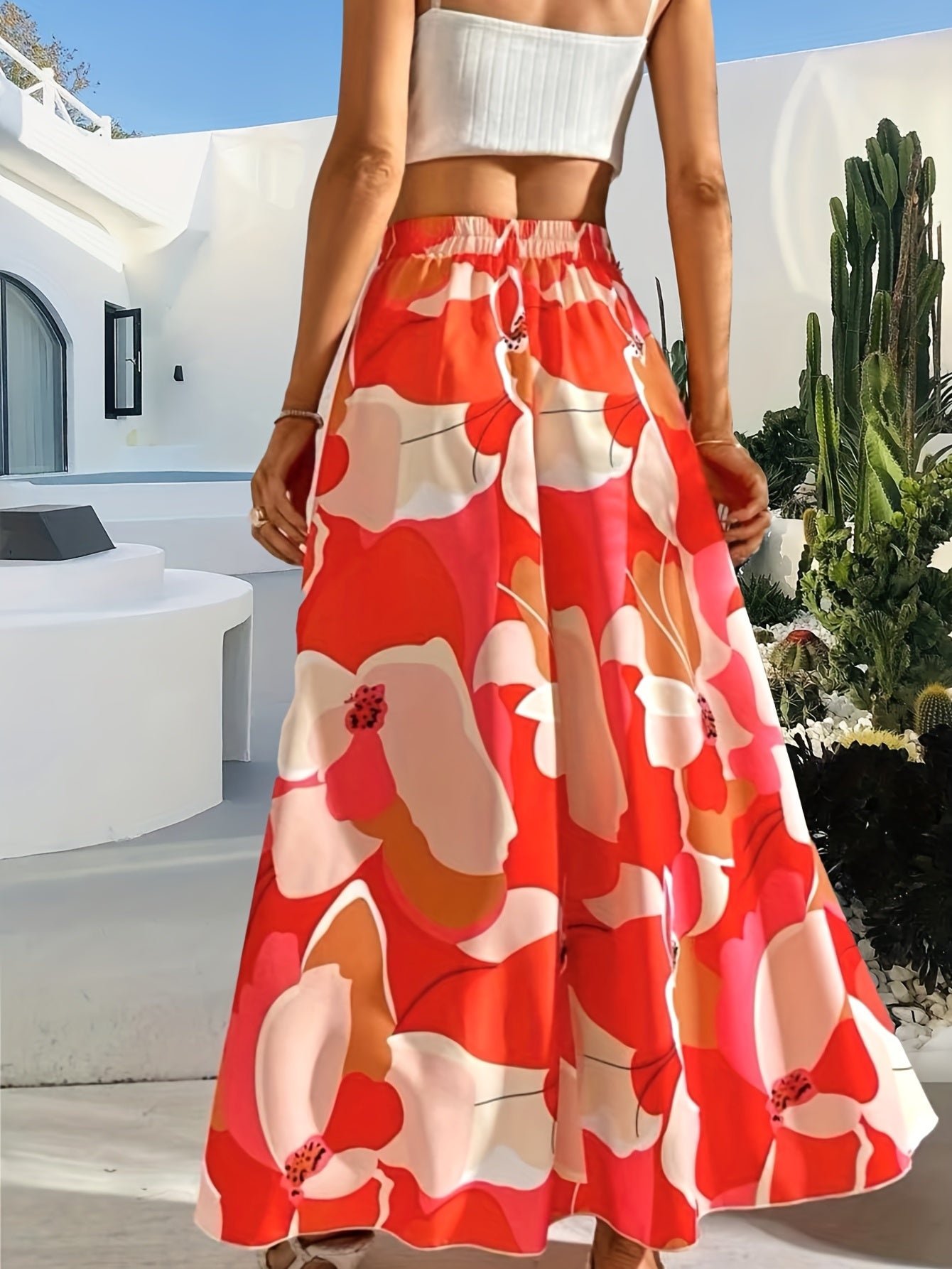 Floral Print High Waist Skirt for Women