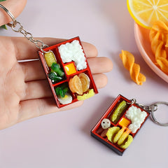 Food Lunch Box Model Pendant Key Chain Car Bag Charm Gift