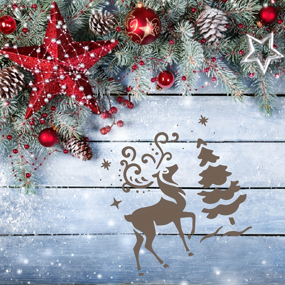 9pcs Christmas Painting Stencils, 14 Reusable Designs