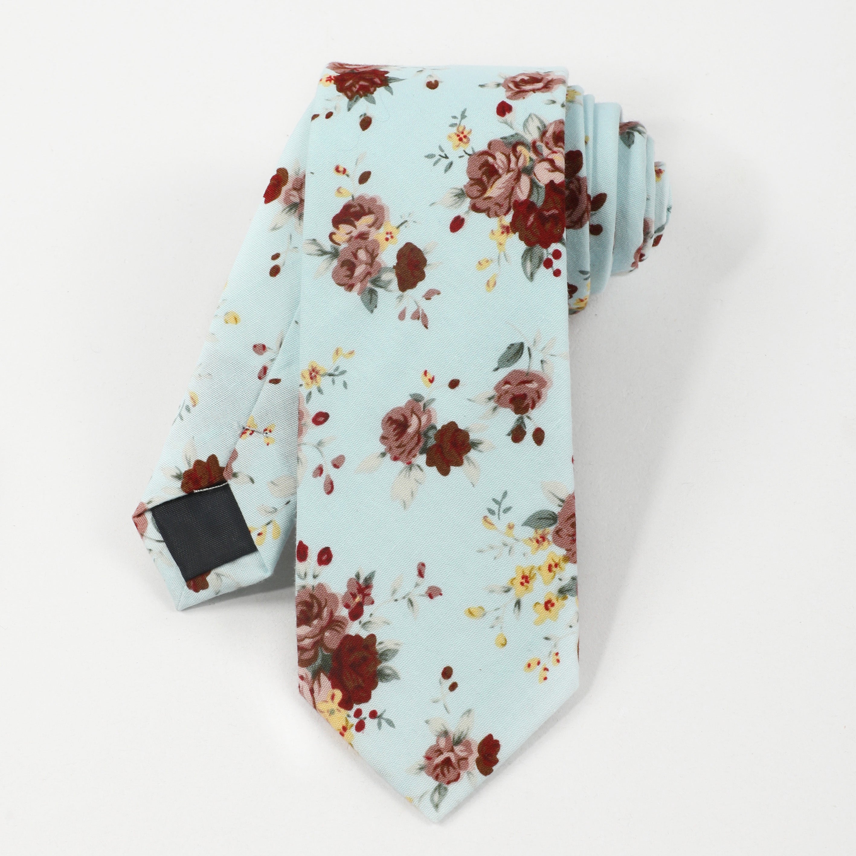 Men's Floral Print Tie Necktie for Wedding Groom Party