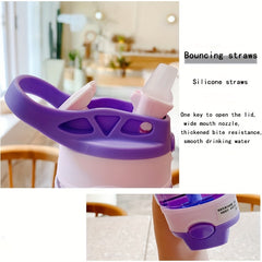 480ml Cleanable Water Bottle With Silicone Straw Leakproof Water Cup
