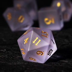 7pcs Purple Glass Gemstone Dices for Board Game
