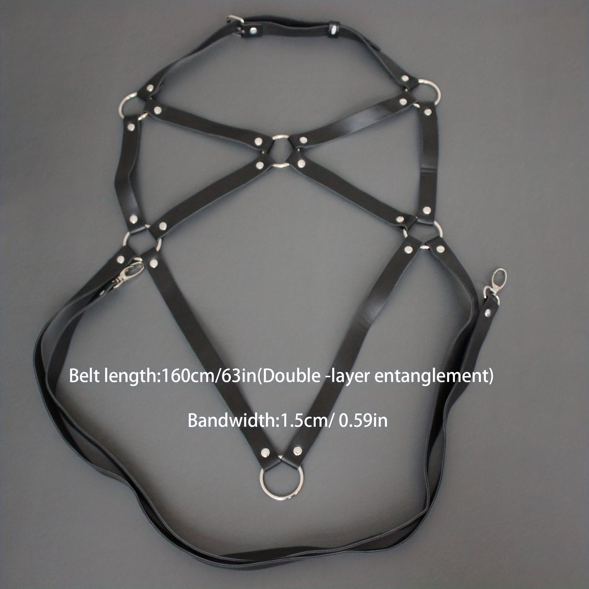 Men's PU Leather Suspenders Body Chest Belt for Club Costume