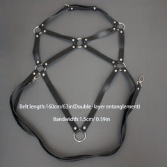Men's PU Leather Suspenders Body Chest Belt for Club Costume