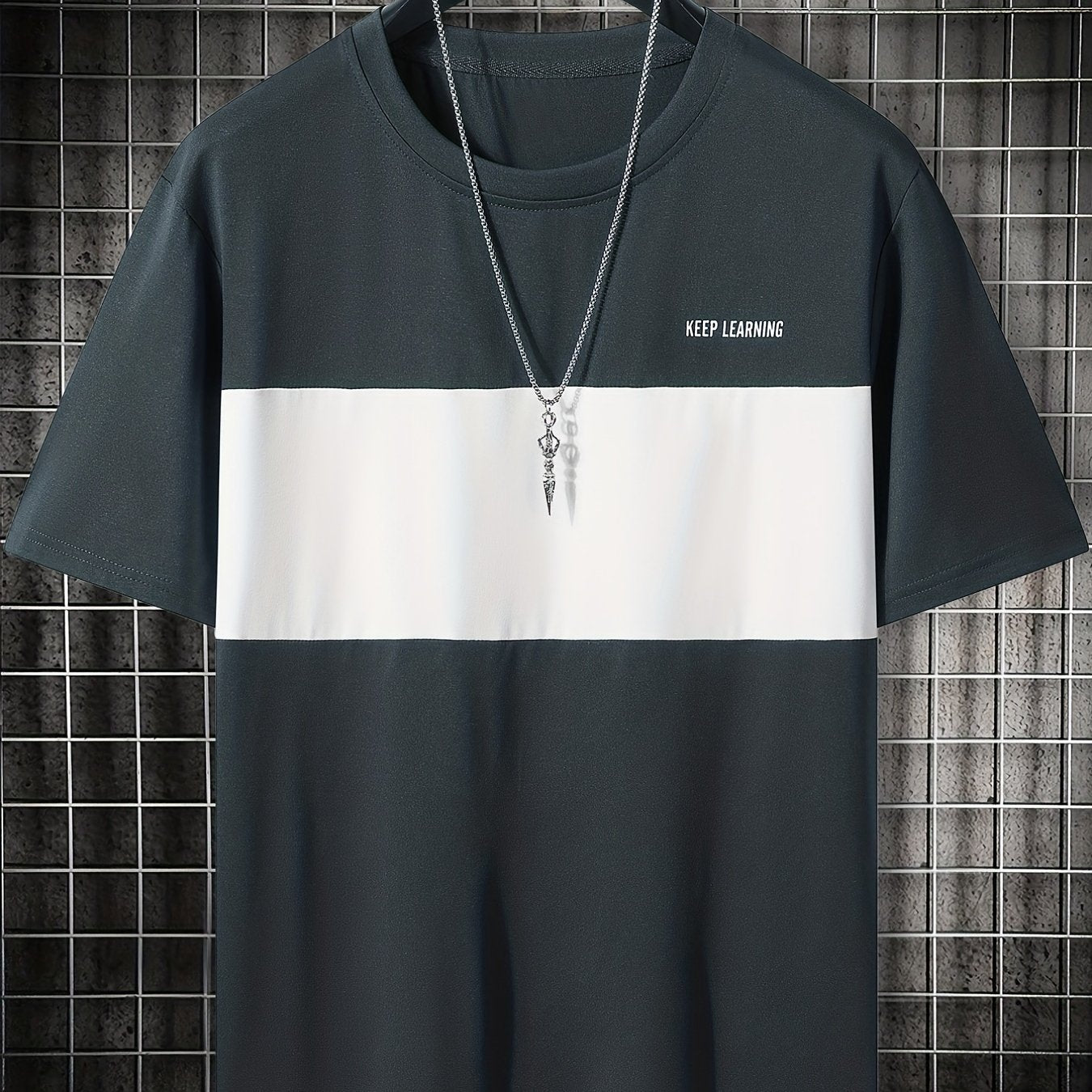 Men's Block Short Sleeve T shirt Casual Comfy Tees For Summer Mens Clothing