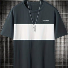 Men's Block Short Sleeve T shirt Casual Comfy Tees For Summer Mens Clothing