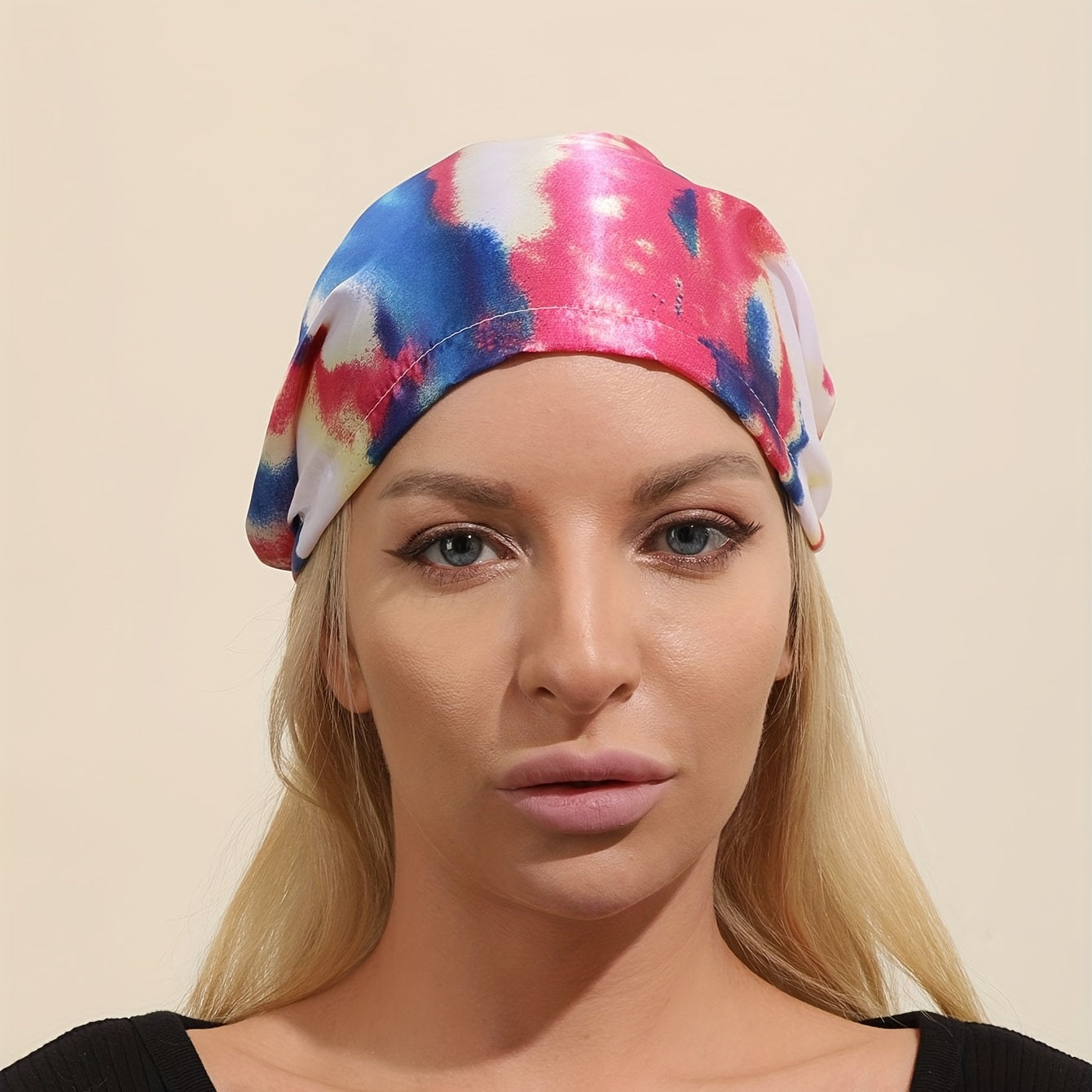 Colorful Elastic Pirate Hat Bandana Hair Cap Women Tie Dye Headwrap