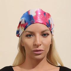 Colorful Elastic Pirate Hat Bandana Hair Cap Women Tie Dye Headwrap