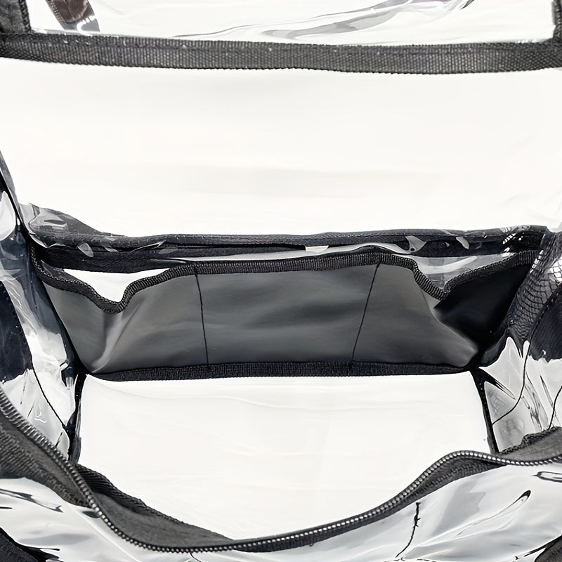 Clear Makeup Organizer Bag Cosmetic Bag With Sturdy Zipper And External Pockets