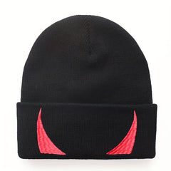 Men's Eye Embroidery Winter Soft Beanie Knitted Hat