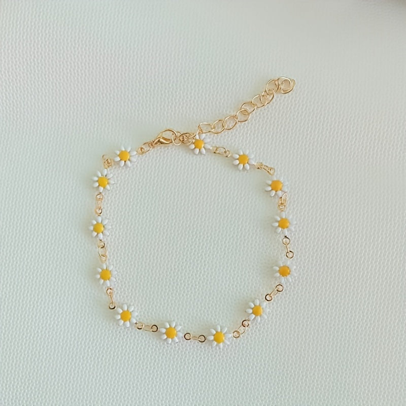 Adjustable Daisy Bracelet for Girls Teens - Jewelry Gift