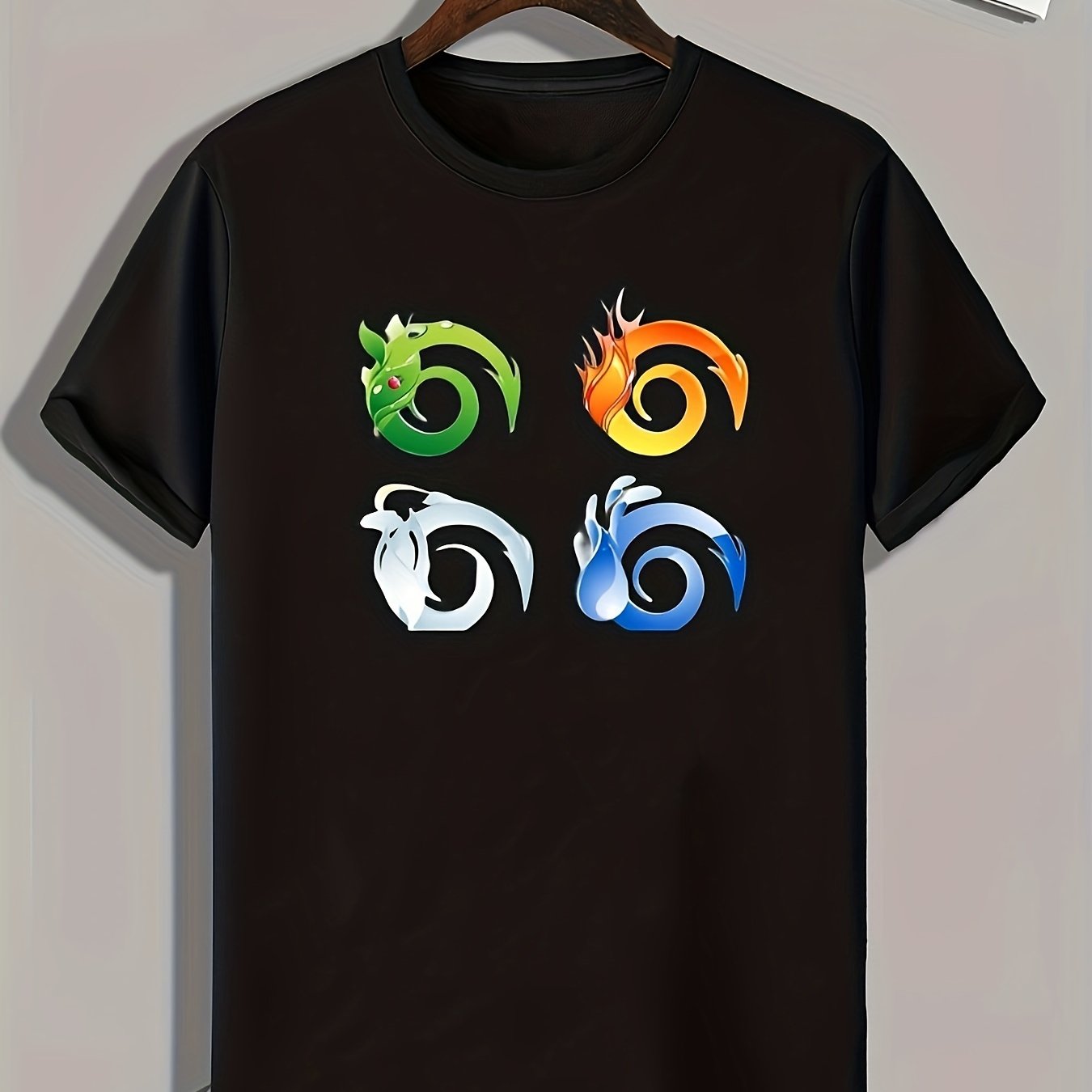 Symbols Pattern Print Men's Comfy Sports T-shirt