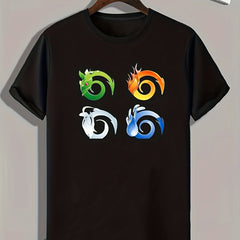 Symbols Pattern Print Men's Comfy Sports T-shirt