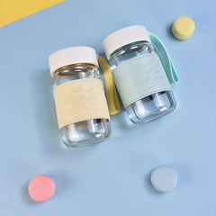 Heat Resistant Glass Bottle With Leather Cup Holder