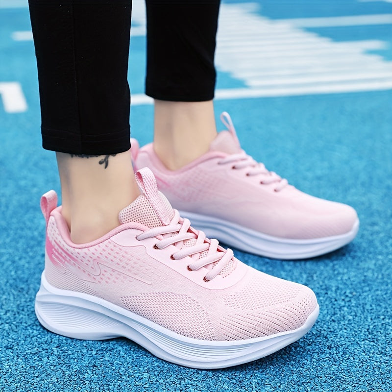 Women's Breathable Running Shoes Lace Up Anti-slip Mesh Walking Shoes