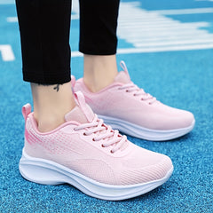 Women's Breathable Running Shoes Lace Up Anti-slip Mesh Walking Shoes