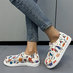 Women's Christmas Lace-up Boat Shoes Lightweight Flats