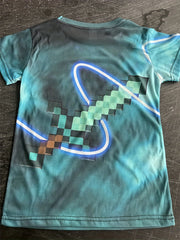 Boy's 3D Sword Graphic T shirt Slim Fit Tee For Summer