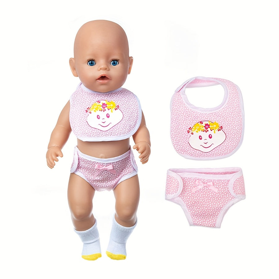7pcs Doll Apron & Leggings Set with Underwear Accessories