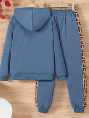 Boys 2pcs Hoodie & Pants Crossbody Bag Print Sweatshirt Casual Kids Clothes