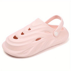Women's Hollow Out Beach Sandals Slip On Solid Home Minimalist Shoes