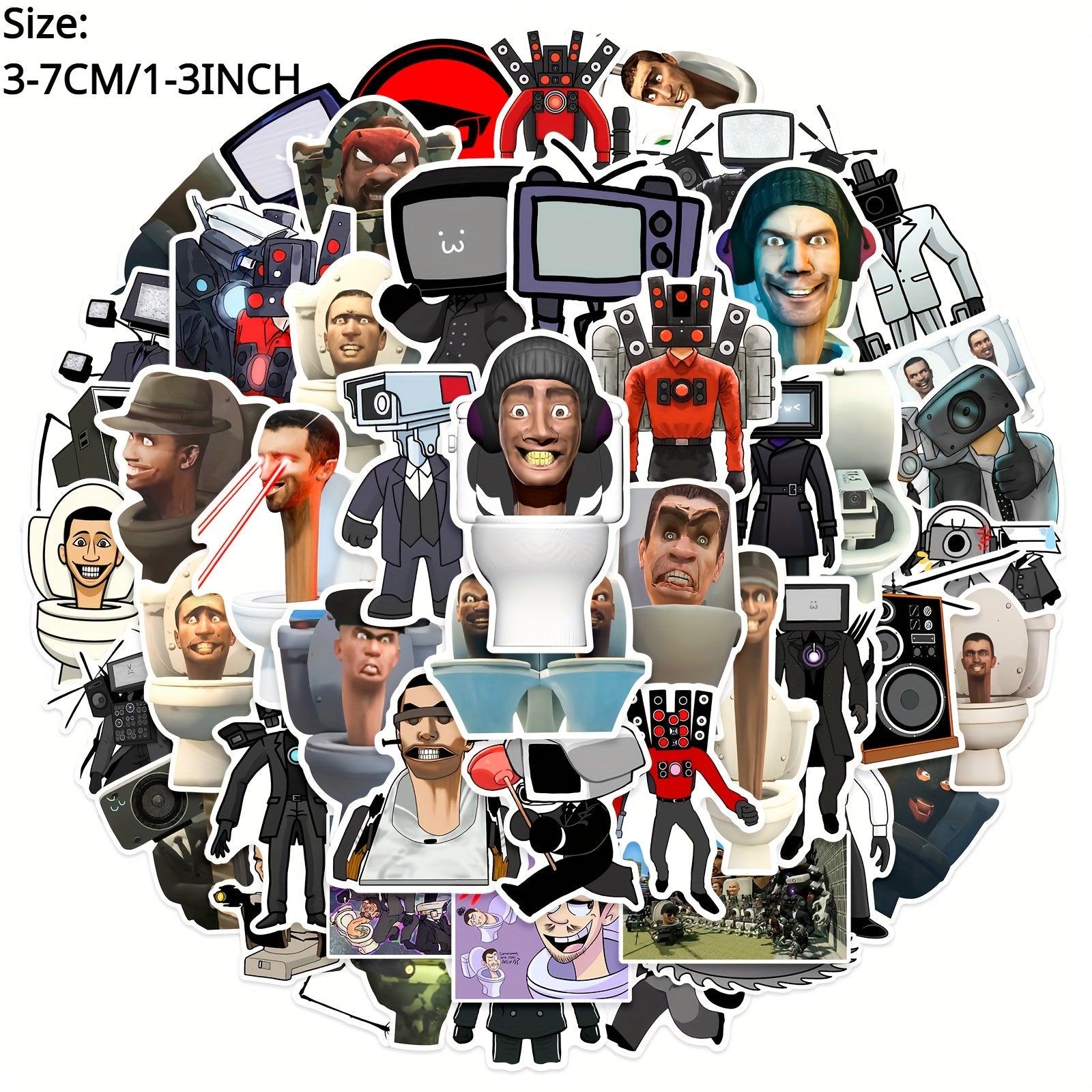 50pcs Toilet Man Series Phone Case Stickers Waterproof Decoration DIY