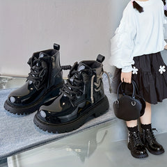 Girls Casual Ankle Boots Zipper Comfortable Non Slip Boots